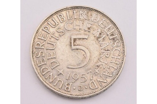 Münze Silber 5 Mark Silberadler BRD 1957 J Jäger 387  16887