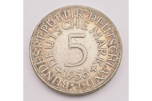 Münze Silber 5 Mark Silberadler BRD 1956 J Jäger 387  16885
