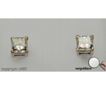 Ohr Stecker mit Einkaräter Brillant Diamant Weiss gold 18 Kt 750 Expertise RAR!