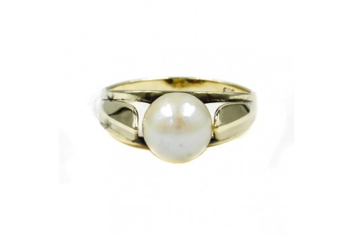Ring mit einer Akoya Zuchtperle in 585 14Kt Gelbgold Pearl Perl Ringe 51 top
