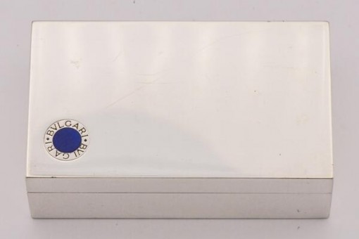 Pillendose Schmucketui BULGARI mit Lapislazuli in 925 Silber silver box case