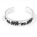 Armspange mit Elefanten in aus 925 er Silber Sterling Armreif massiv Bracelet