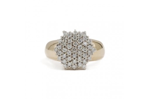Ring mit Brillanten Diamanten 0,89 ct. in 14 Kt. 585 Gold Gr. 56