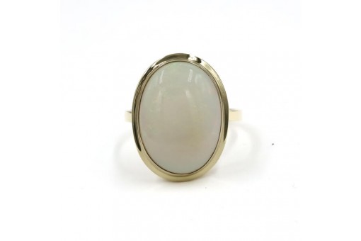 Ring mit Opal Milchopal in 333 8kt Gelbgold Antik Finger Damen Grösse 57