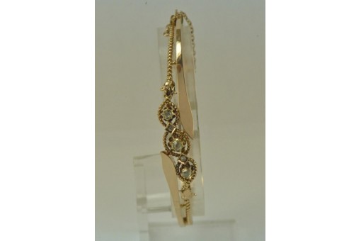 Armreif mit Diamanten Jugendstil antik aus 14 Kt. 585 er Gold Armband fein!