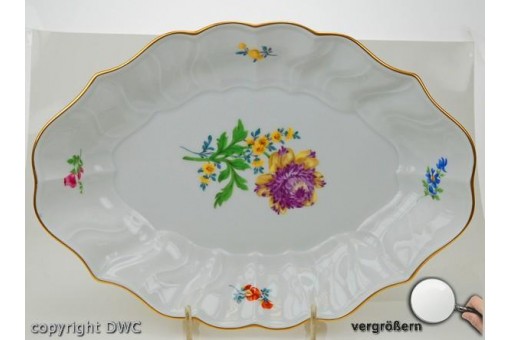 Anbiet Schale Platte original Meissen Marke bunte Blume Porzellan top!