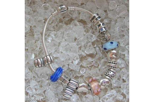 Armband mit Charms Anhänger Marke Pandora 925 Silber 20 cm top!