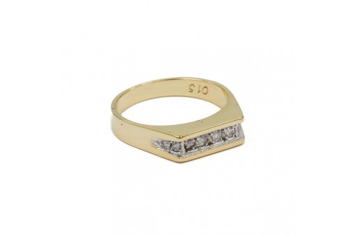 Ring mit 8 Brillanten Diamanten 0,15 ct. in 14 Kt. 585 Gold Gr. 54