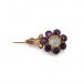 Brosche Nadel mit Amethysten Medaillon in 8 Kt. 333 Gold antik