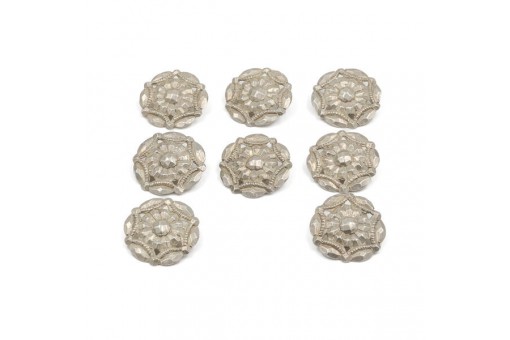 8 Silberknöpfe Schneeflocke Trachtenknöpfe antik silver buttons