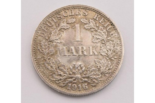 1 Mark Kaiserreich J.17 Silber 1916 F seltener Jahrgang!