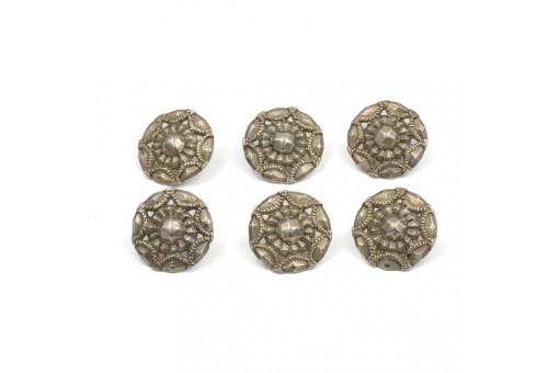 6 Silberknöpfe Trachtenknöpfe antik silver buttons 16,5 mm