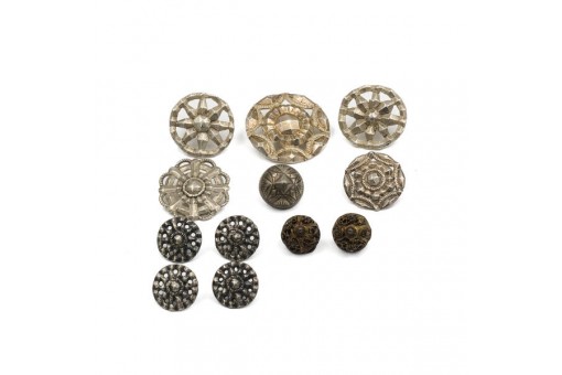 Konvolut 12 verschiedene Silberknöpfe Trachtenknöpfe antik silver buttons