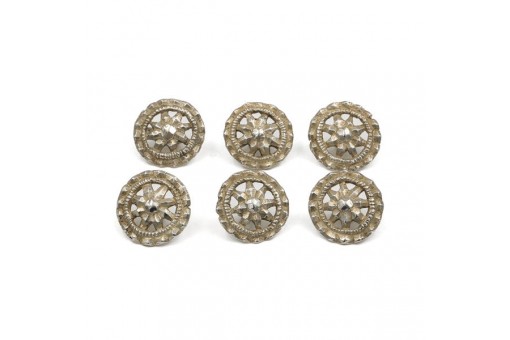 6 Silberknöpfe Trachtenknöpfe antik silver buttons 19 mm