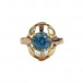 Ring mit Blautopas in 9 Kt. 375 Gold Gelbgold Topas Damen Gr. 55