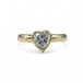 Ring mit Herz Bergkristall in 333 8kt Gold Damen Kristall Finger Gr.51