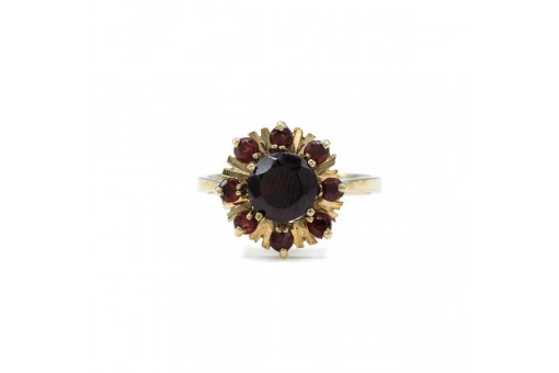 Ringmit Granat Garnet 333 8kt Gold Antik um 1900 Finger Damen Gr.53