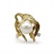 Ring mit Perle und Brillant Diamant 0,07 ct. in 14 Kt. 585 Gold Gr. 55
