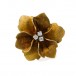 Brosche Nadel Blüte Blume in 14 Kt. 585 Gold mit 3 Brillanten 0,15 ct.