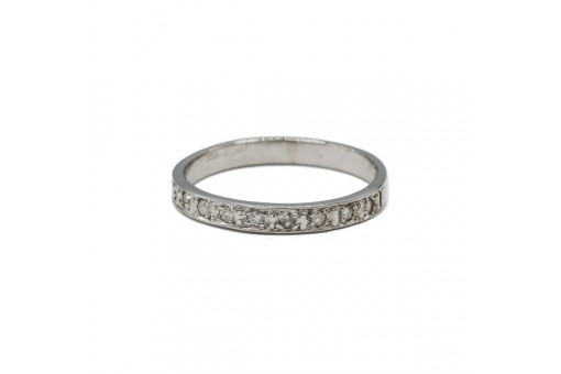 Ring Halbmemory mit 10 Diamanten 0,10 ct. in 14 Kt. 585 Gold Gr. 50