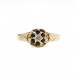 Ring mit Safiren und Diamant England Birmingham um 1850 9Kt. 375 Gold Gr. 56