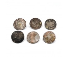 6 Silberknöpfe original Münzen 10 Kreuzer Tracht 17307