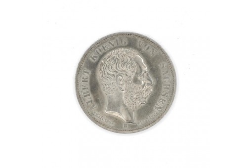 Silbermünze 5 Mark Kaiserreich Albert König von Sachsen 1902 E Jäger 128