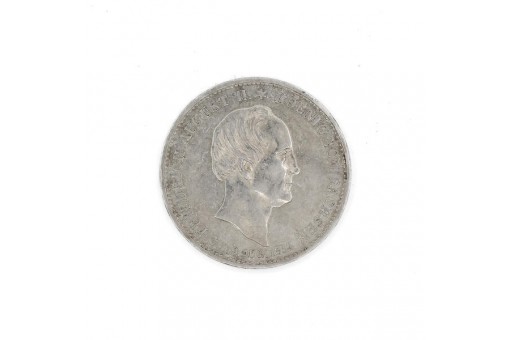 Silbermünze 1 Taler Friedrich August II. König von Sachsen 1854 "Auf seinen Tod"