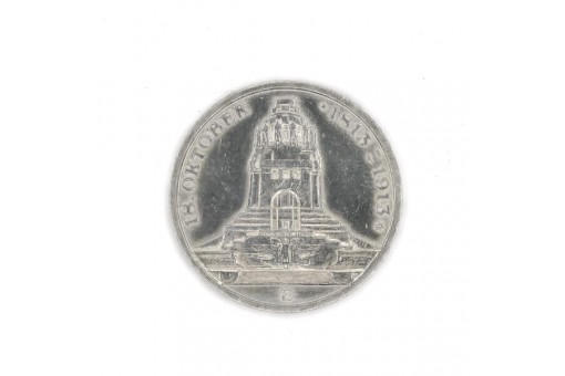Silbermünze 3 Mark Kaiserreich Sachsen Völkerschlachtdenkmal 1913 E Jäger 140