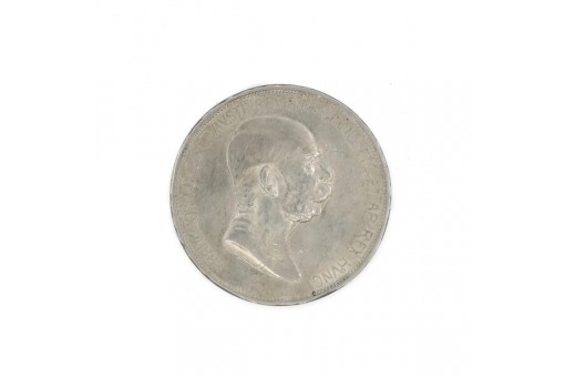 Silbermünze 5 Kronen Kaiser Franz Joseph von Österreich 1908 Haus Habsburg