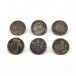 6 Silberknöpfe original Münzen 10 Kreuzer Tracht 17263