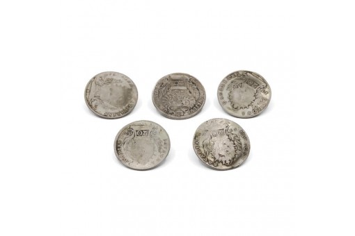 5 Silberknöpfe original Münzen 20 Kreuzer Patrona Bavariae Tracht 17244