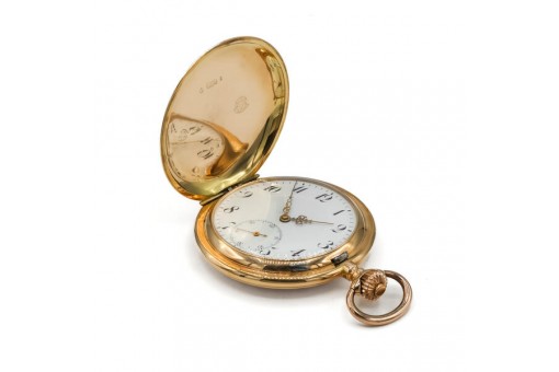 Herren Taschenuhr Savonette Monopol Pocketwatch in 14 Kt. 585 Gold um 1920