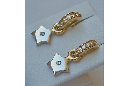 Ohrringe Ohrstecker in aus 18 Kt. 750 Gold mit Brillanten Diamanten 