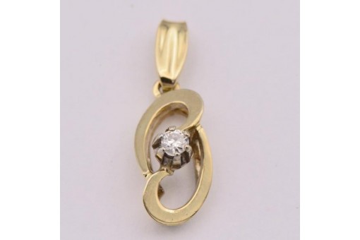 Brillantanhänger mit Diamant diamond in aus 14 Kt. 585 Gold pendant Edel
