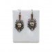 1 Paar Ohrringe Ohrhänger mit je 3 Diamantrosen in Silber um 1780 antik