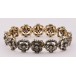 Armband mit 144 Diamanten Diamantrosen in 18 Kt 750 Gold & Silber antik 19 cm