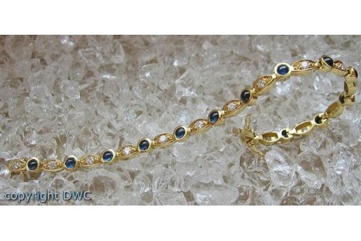 Armband mit Saphir Safir Diamanten Brillanten Brillant 750 Gold 18 cm top