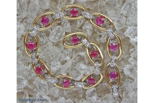 Armband mit Rubin Rubinen Brillant Diamant aus 18 Kt 750 er Gold edel!