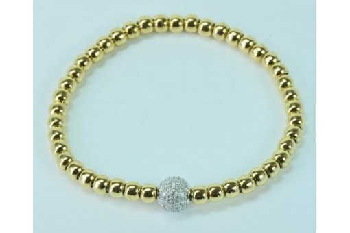 Armband mit Goldkugeln Diamanten Brillanten 18 Kt 750 er Gold edel