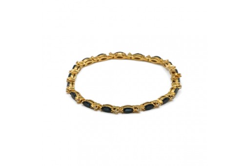Armband mit Safiren und Brillanten Diamanten in 18 Kt. 750 Gold 17,5 cm