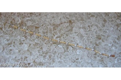 Armband mit Zirkonia in 14 Kt 585 Gold Armschmuck Damen 19,5 cm fein