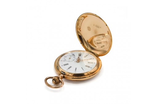 Herren Taschenuhr Teutonia Pocketwatch in 14 Kt. 585 Gold Savonette um 1920
