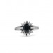 Ring mit Saphir Safir und Brillanten Diamond in 585 14kt Weiß Gold Damen Gr. 52