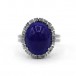 Ring mit Lapislazuli Und Diamanten 0,35 ct in 585 14Kt Weiß Gold Damen Gr.53