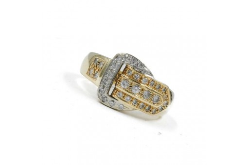 Ring mit Brillanten Diamanten 0,7 ct Gürtelschließe in 14 Kt 585 Gold 54