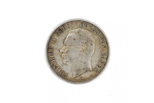 Silbermünze 2 Mark Kaiserreich Friedrich II. König von Baden 1911 G Jäger 38