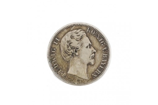 Silbermünze 2 Mark Kaiserreich Ludwig II. König von Bayern 1883 D Jäger 41