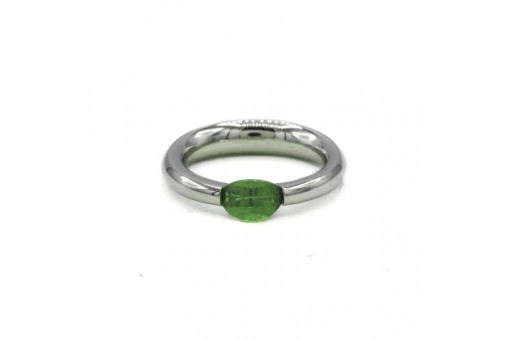 Ring Bandring Spannring mit Peridot in Platin Gr. 56