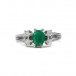 Ring mit Smaragd und 4 Brillanten Diamanten 0,32 ct. in 14 Kt. 585 Gold Gr. 57